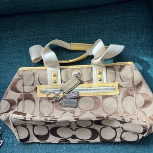 Coach Y2K Brown Signature Tote Bag